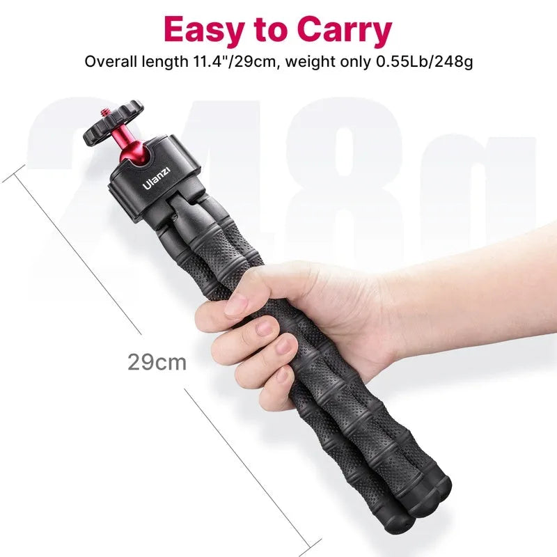 Grey adjustable tripod from a multifunctional VLOG and live streaming photography suite