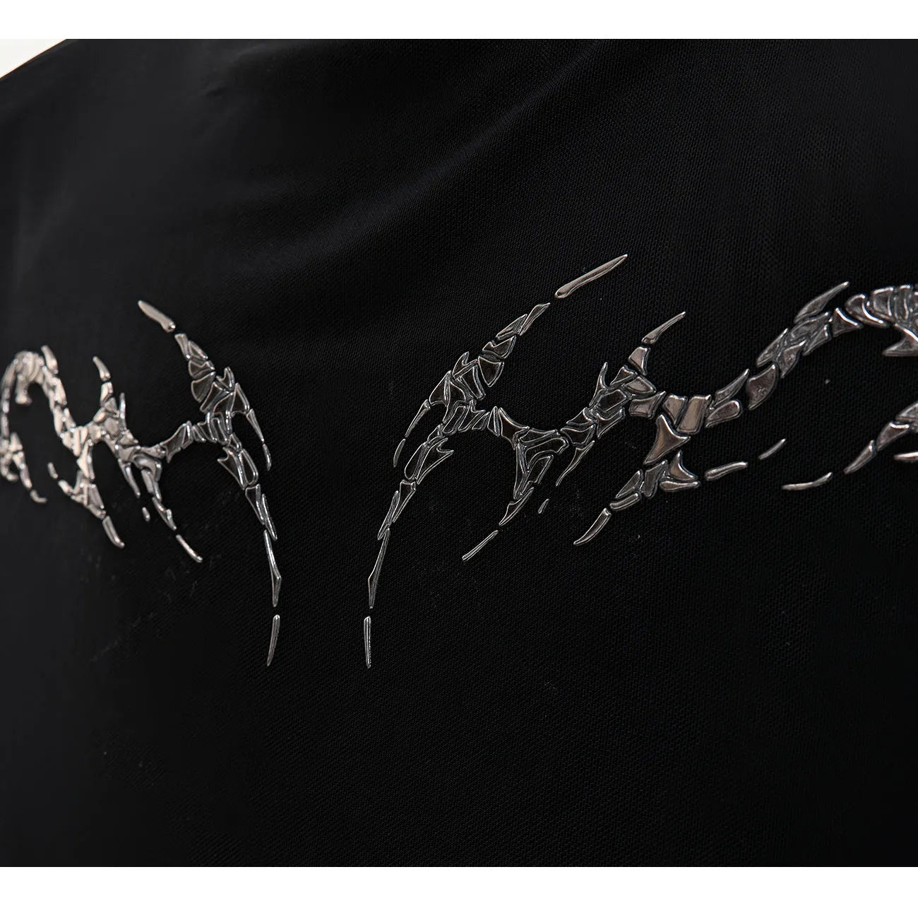 Niche Mesh slim fit long sleeve shirt in black or white, made from polyester and spandex fabric.