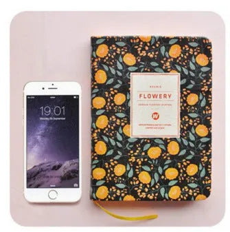 Bo Shide floral notepad with green fabric imitation leather cover and wireless binding