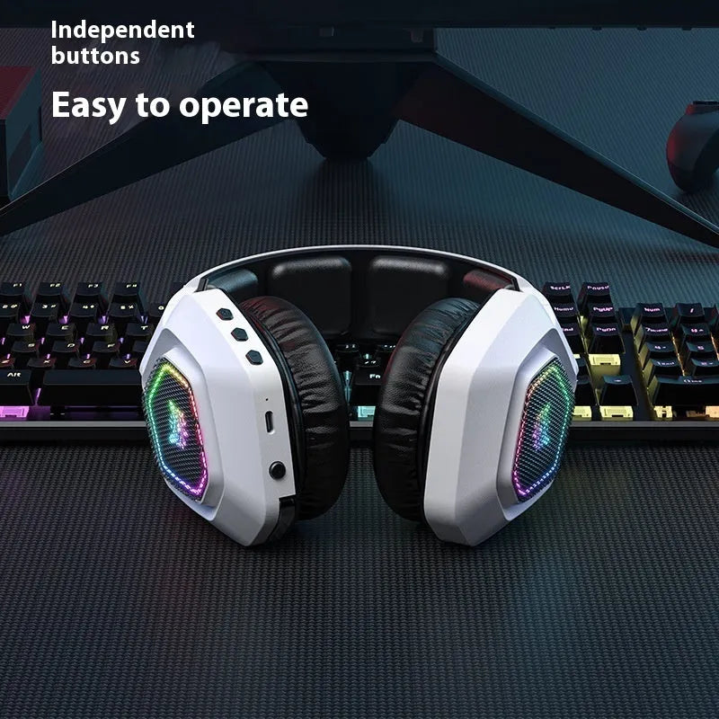 Wireless gaming headset with RGB lighting, Bluetooth and 2.4G connectivity, PC ABS build, black colour