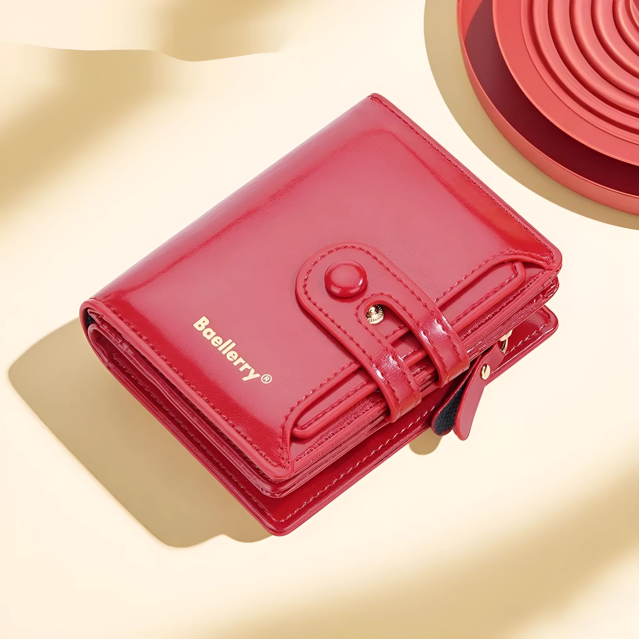 Women's slim card holder wallet in PU leather, shown in various colours including black, blue, pink, and green.