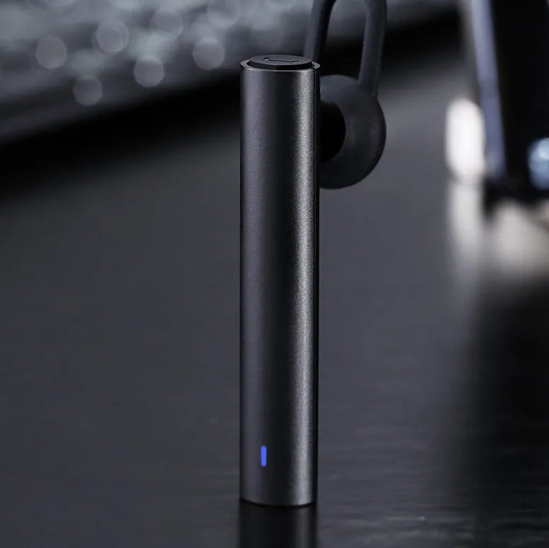 Wireless Bluetooth headset 5.6cm compact black on white background