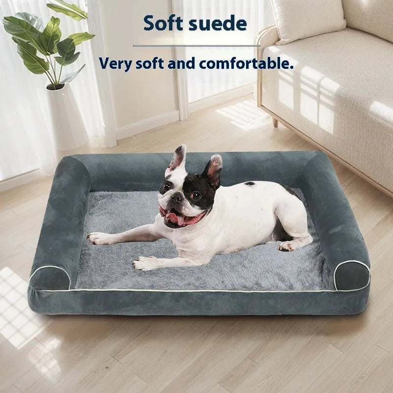 Square breathable sponge cooling dog bed for kennels in blue colour option