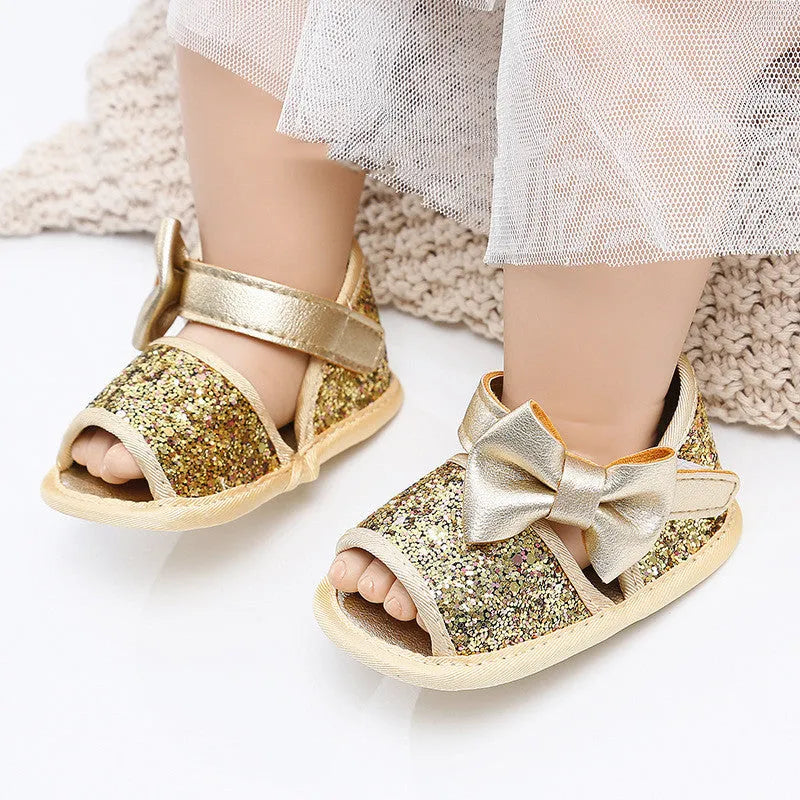 Baby princess sandals low-top shoes in gold and pink with three size options 11cm 12cm 13cm