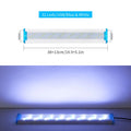 Ultra-thin aquarium light with blue and white LEDs, PVC housing, sits above fish tank