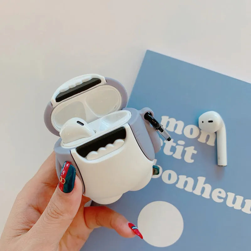 Shark fin design silicon protective cover for Apple AirPods 1st and 2nd generation wireless earphones