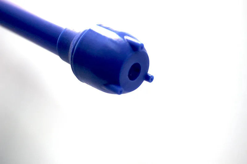Blue manual siphon pump for fuel and liquid transfer with hand operation
