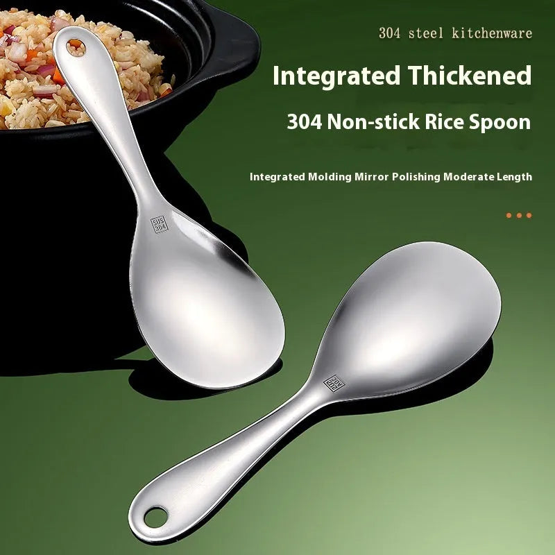 Thick 304 stainless steel meal spoon with solid colour simple style and sisal burnishing finish
