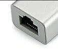 USB 3.0 to RJ45 Type-C Ethernet adapter hub in Champagne Gold, compact size 85x23.5x16.5mm
