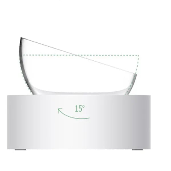 15° adjustable cat bowl set single and double food bowl PC ABS plastic anti-overfill design
