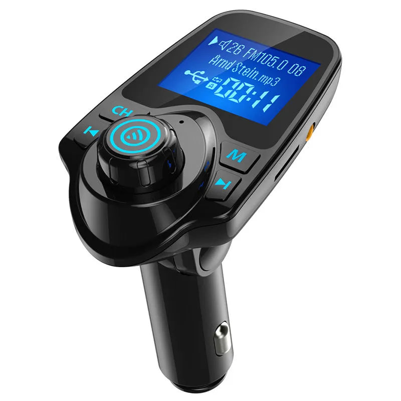 Black G7 car Bluetooth FM transmitter with hands-free calling and USB charging port