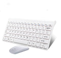 Black and white wireless keyboard and mouse set with 10-metre range