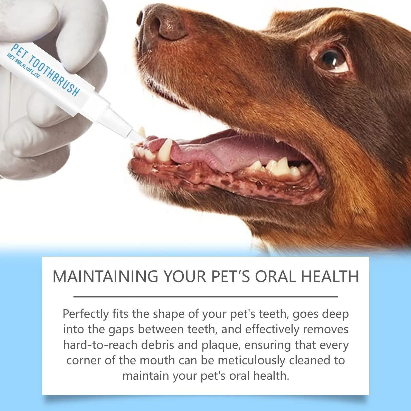 Soft Breath Care Pet Toothbrush Pen with 3ml dental gel for dogs and cats