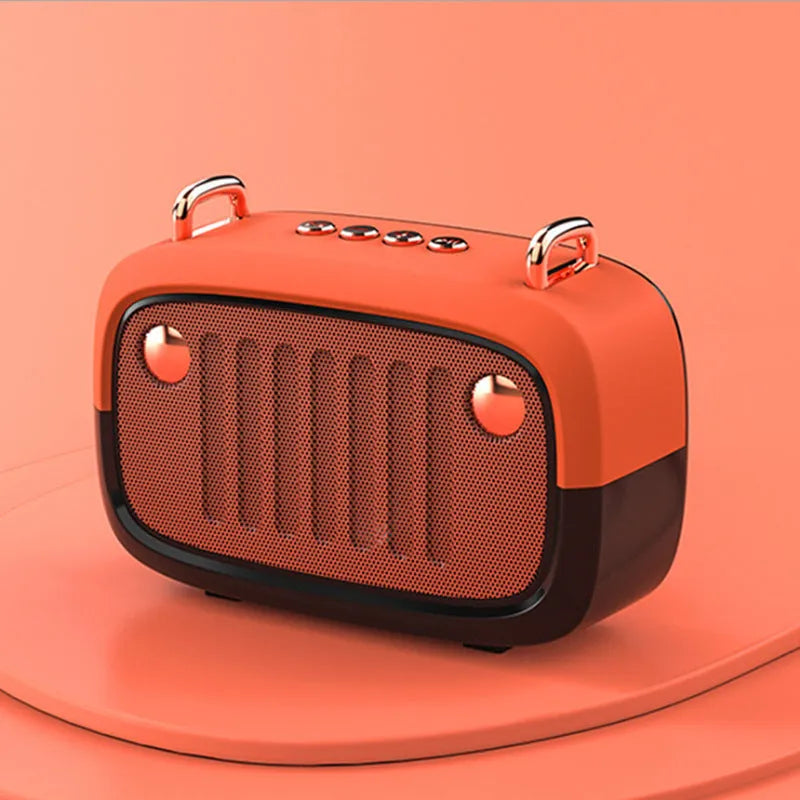 Compact card-sized portable Bluetooth mini speaker in one of five colours with USB port and control buttons.