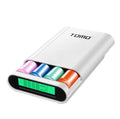 DIY power bank box case for 4x18650 batteries with LCD display, dual inputs, and dual outputs in black
