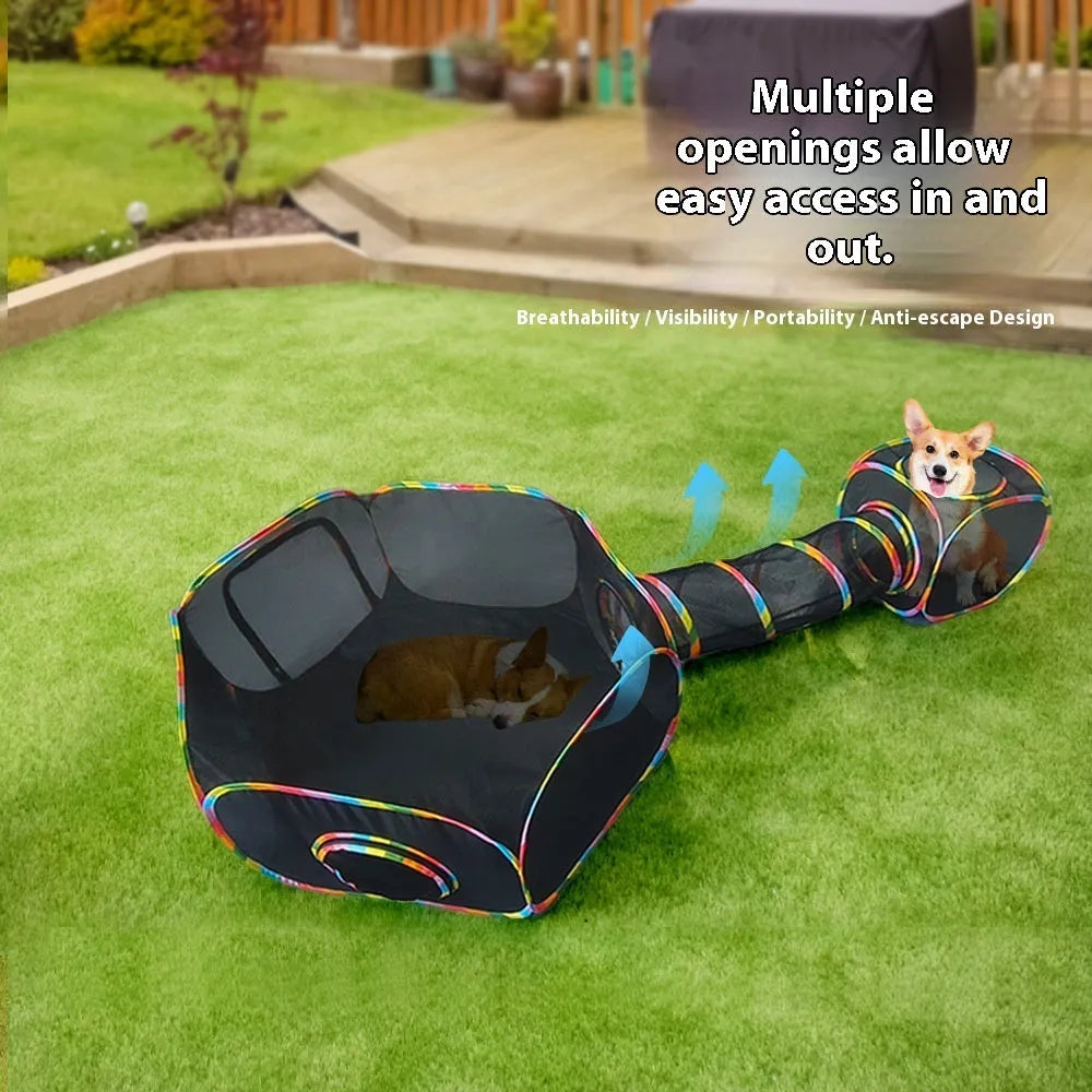 Foldable mesh cat roll cage toy shown in five different model styles