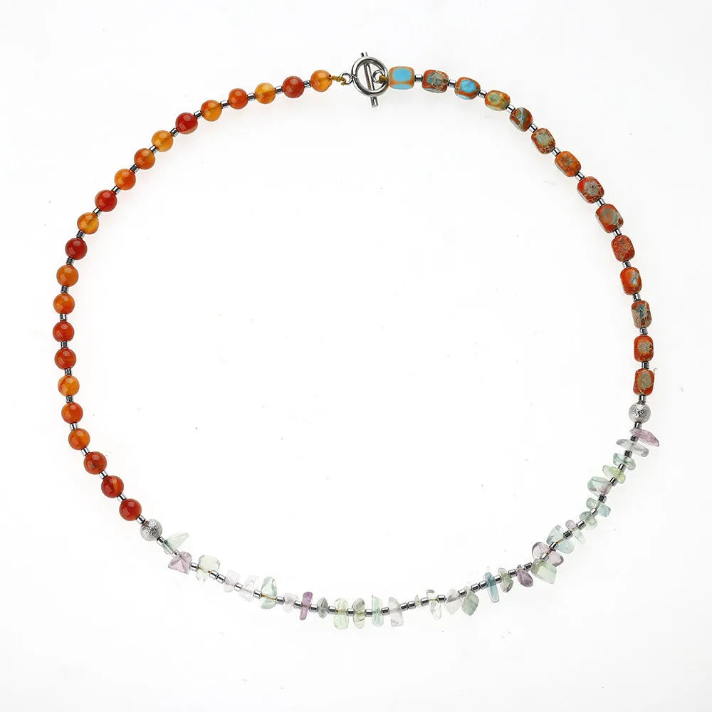 Hand-woven red agate round beads bracelet for women unisex simple style