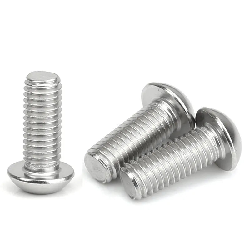 Stainless steel half round pan head hexagon screw A2-70 16x5.7mm whitewash finish