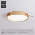 Japanese creative walnut bedroom ceiling lamp with wooden shade and PMMA lampshade, available in 42cm and 56cm