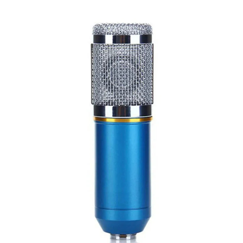 NW-800 black metal condenser microphone with shock mount and foam cap on stand