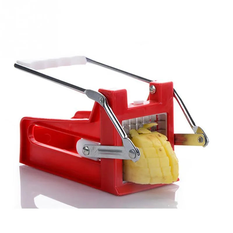 2-blade potato cutter chopper with stainless steel blades and non-slip rubber foot for french fries