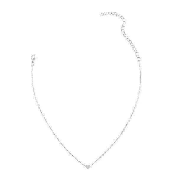Heart & Soul choker necklace with heart-shaped alloy pendant, plating finish, gold colour, 35cm chain