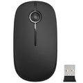 Black 2.4G wireless mouse with compact 120x66x36mm design for multi-platform computing