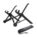 Sagacious black portable folding laptop stand bracket with compact 40cm design