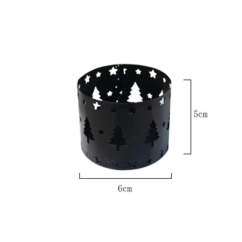 Black iron Christmas deer candlestick holder with creative elk bracket design