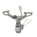 Portable one-piece propane gas camping stove for outdoor cooking.