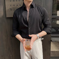 Men's striped long sleeve V-neck cardigan shirt in regular fit for casual wear