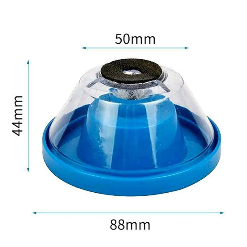 Blue bowl-shaped electric hammer dust cover for collecting drilling debris, shown with dimensions 88mm by 50mm by 44mm.