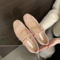 Flat Lace Mesh Breathable Mary Jane Evening Shoes with Mid Heel 3-5CM Sizes 35-45 Rubber Sole Microfiber Upper for Women Party Dance