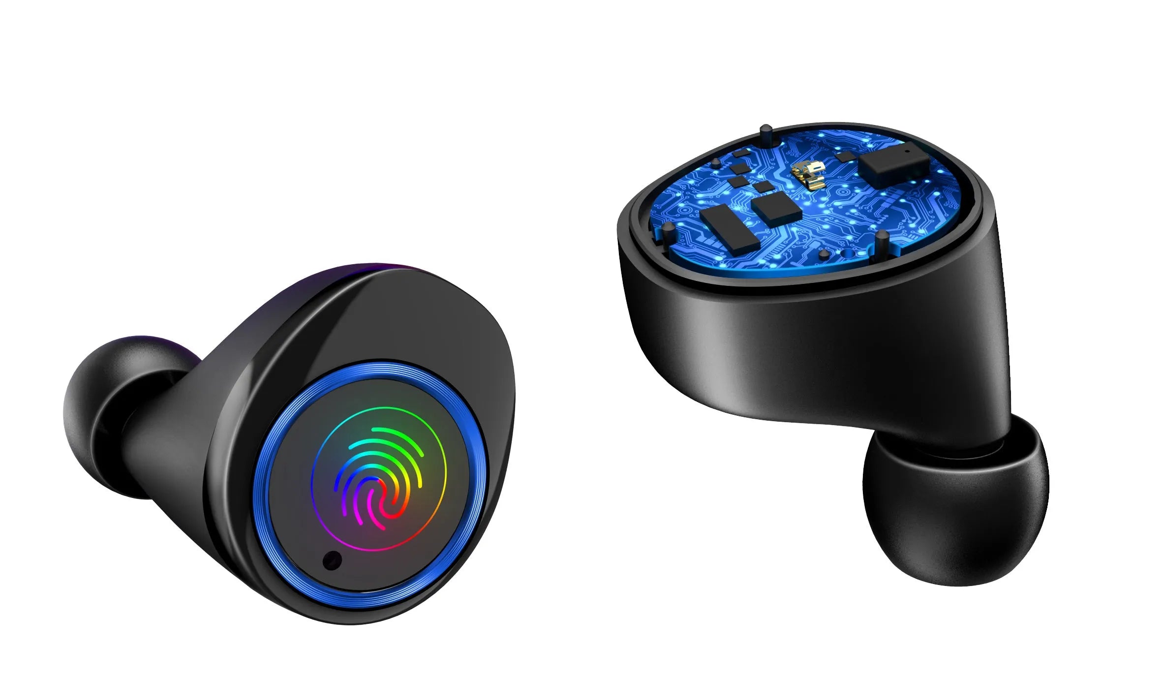 X11 Bluetooth wireless earbuds in black with charging case and multiple ear tip sizes