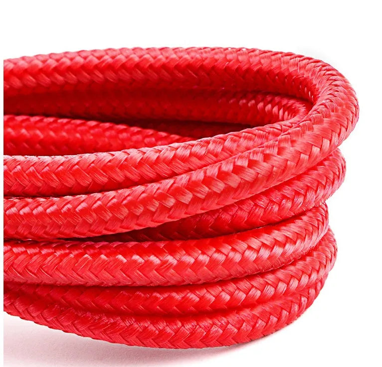 Compatible Apple fast charging cable with 8PIN Lightning connector, red shell and black line, 1m length on white background