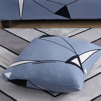 Stretchable geometric sofa cover for three-seater couch in modern style with polyester and spandex material