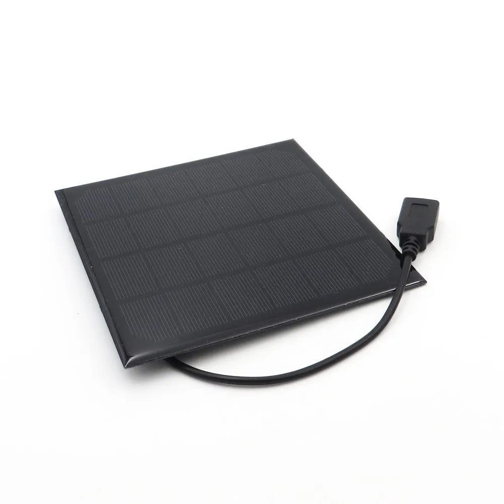 6V solar panel fan charger with USB output, epoxy construction, multiple power sizes