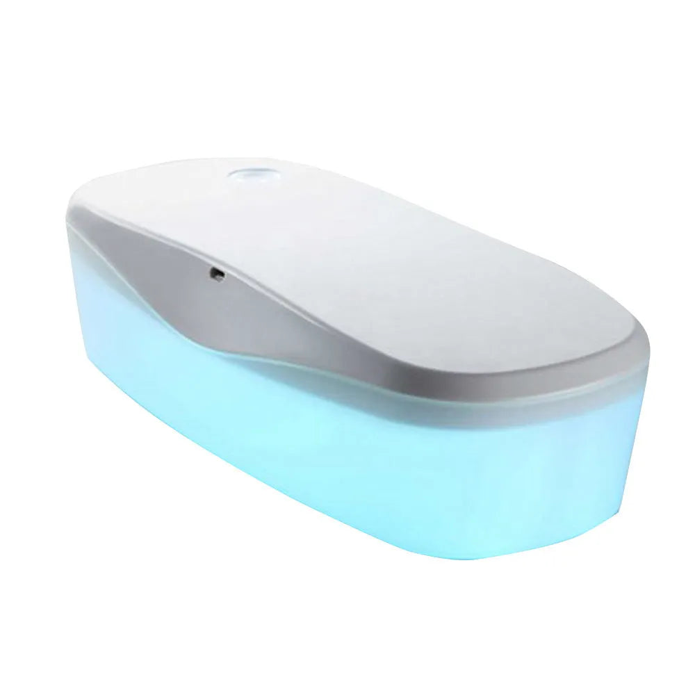 DORR UV disinfection box in white ABS plastic with dimensions 255x99x65mm showing USB port and lid