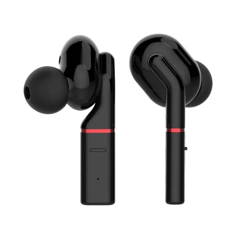 VV1 Bluetooth earphone in black with charging box, featuring Jerry Solution V5.0 and 50 mAh battery