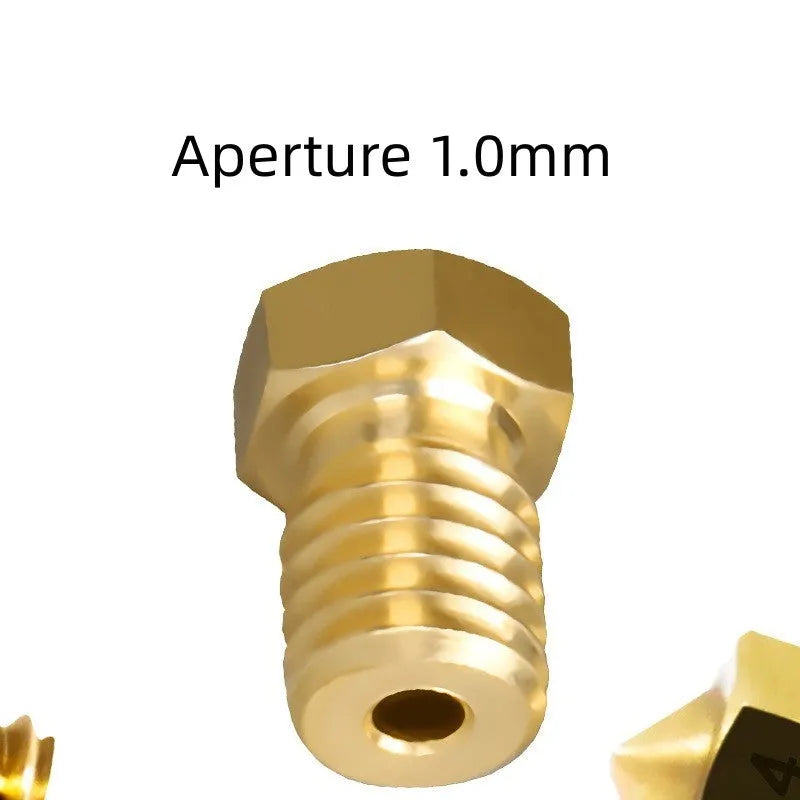 Brass M6 3D printer nozzle 12.5x7mm with smooth inner wall and chamfer inlet for 1.75mm filament