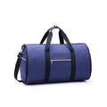 Medium-sized cylindrical travel bag in Oxford cloth, shown in blue colour with a zipper opening.