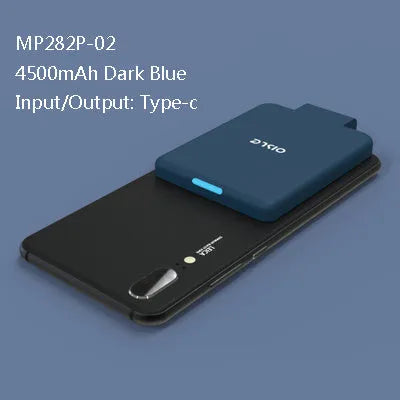 MP282P back clip battery 4500mAh for iPhone Android Type-C in black slim 9mm design