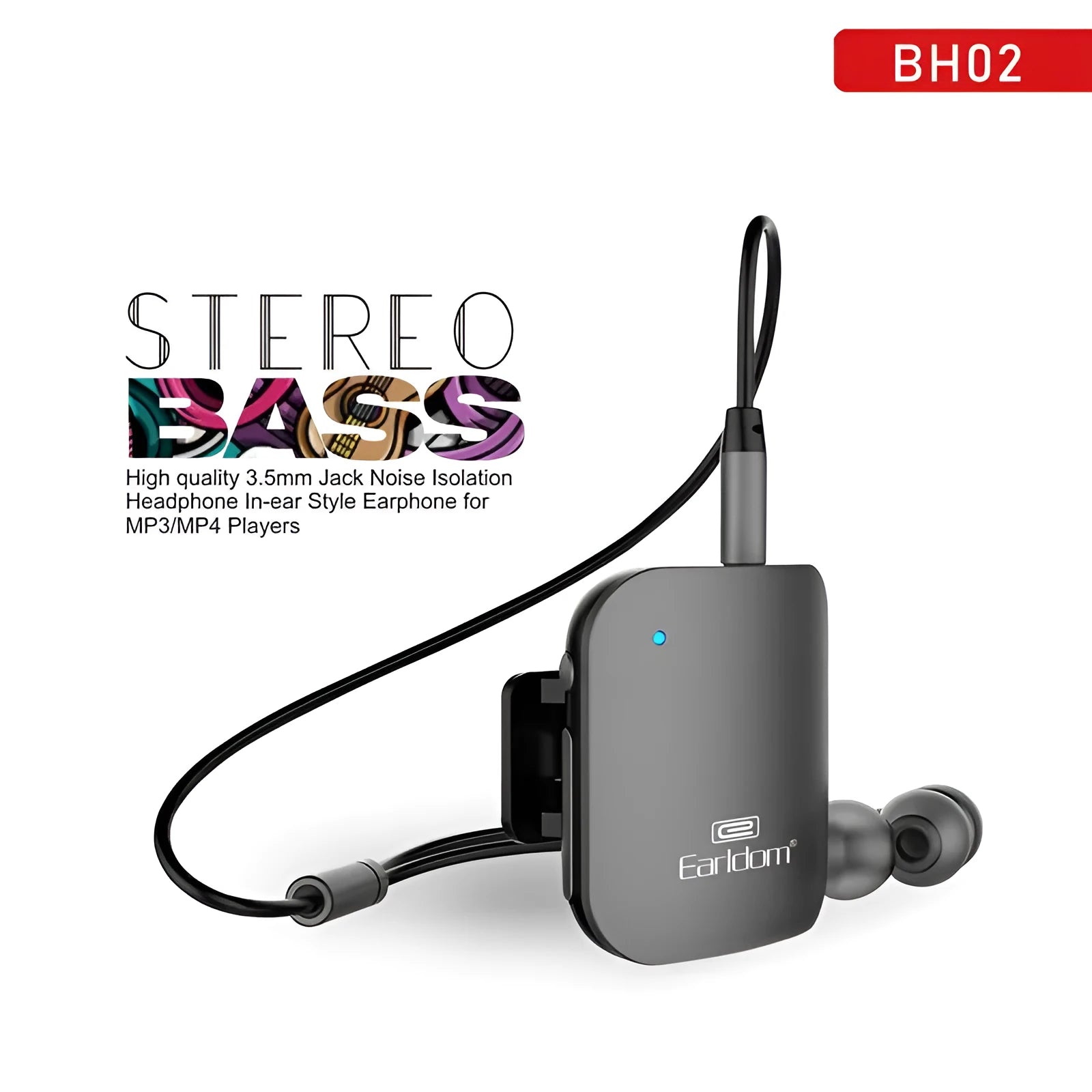 Black Bluetooth lavalier headphones with neckband design and earpieces