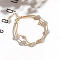 Crystal bracelet with double-layer copper tube and moonstone finish on white background