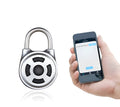 Silver smart padlock with Bluetooth and direction button password lock for luggage and lockers