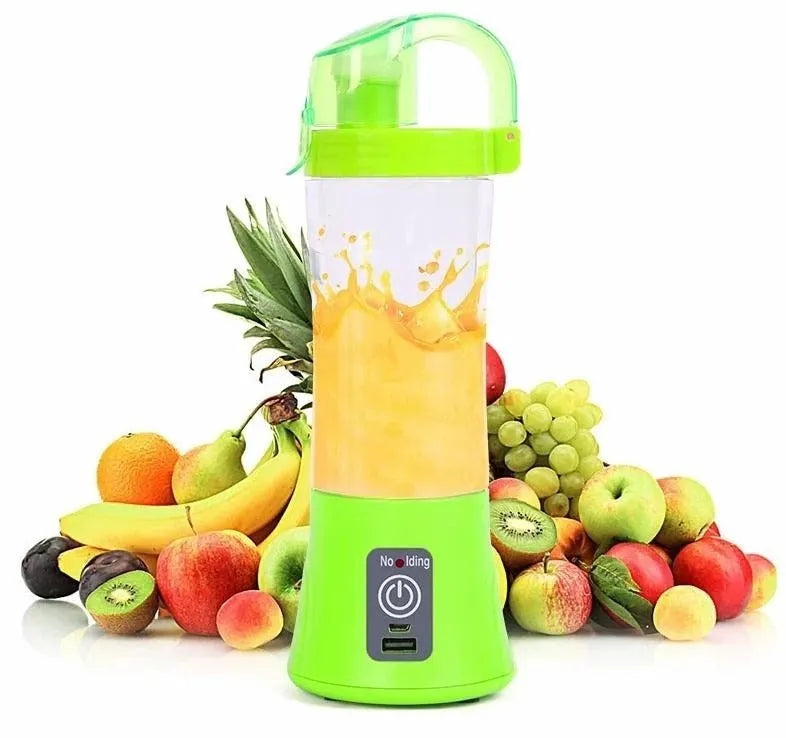 Portable electric fruit juicer handheld smoothie maker USB rechargeable 400ml blue pink green