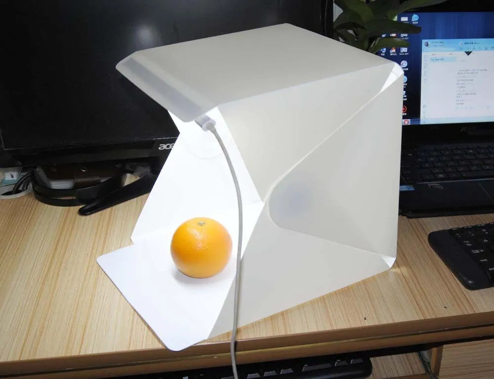 40cm folding studio LED soft light box with adjustable colour temperature and six-colour backgrounds
