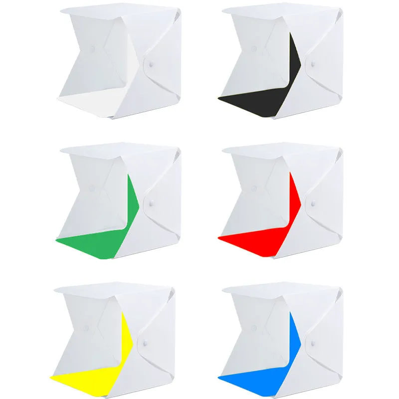 40cm folding studio LED soft light box with adjustable colour temperature and six-colour backgrounds