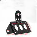 Black aluminium motorcycle taillight with licence plate bracket, seven-fin design, 7x4 inch plate area