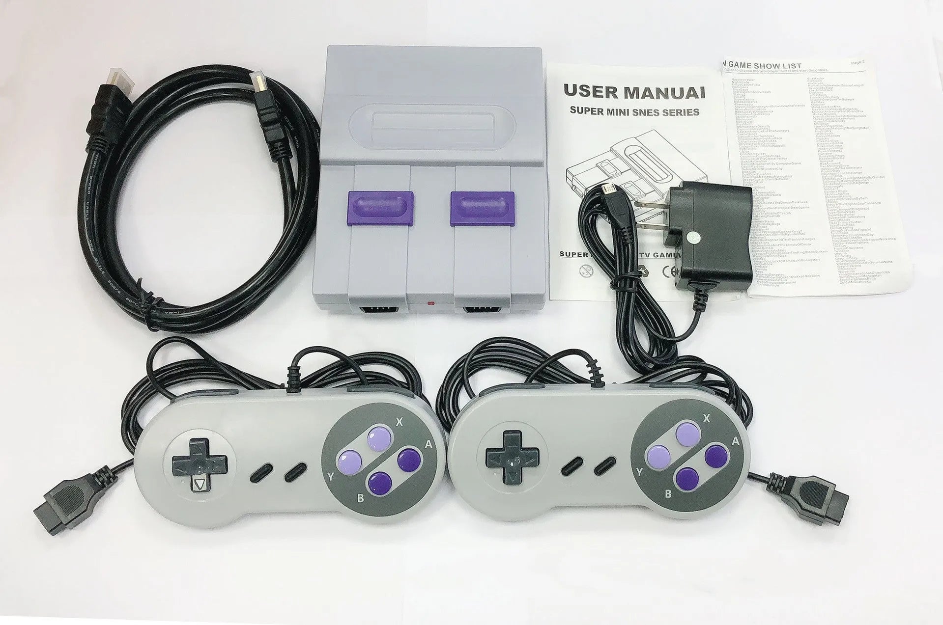 FC Red And White Classic TV Game Console in grey with HDMI output for retro 8-bit gaming